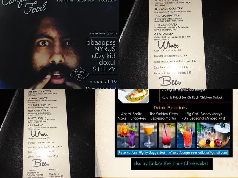 The Bobcat Room Menu