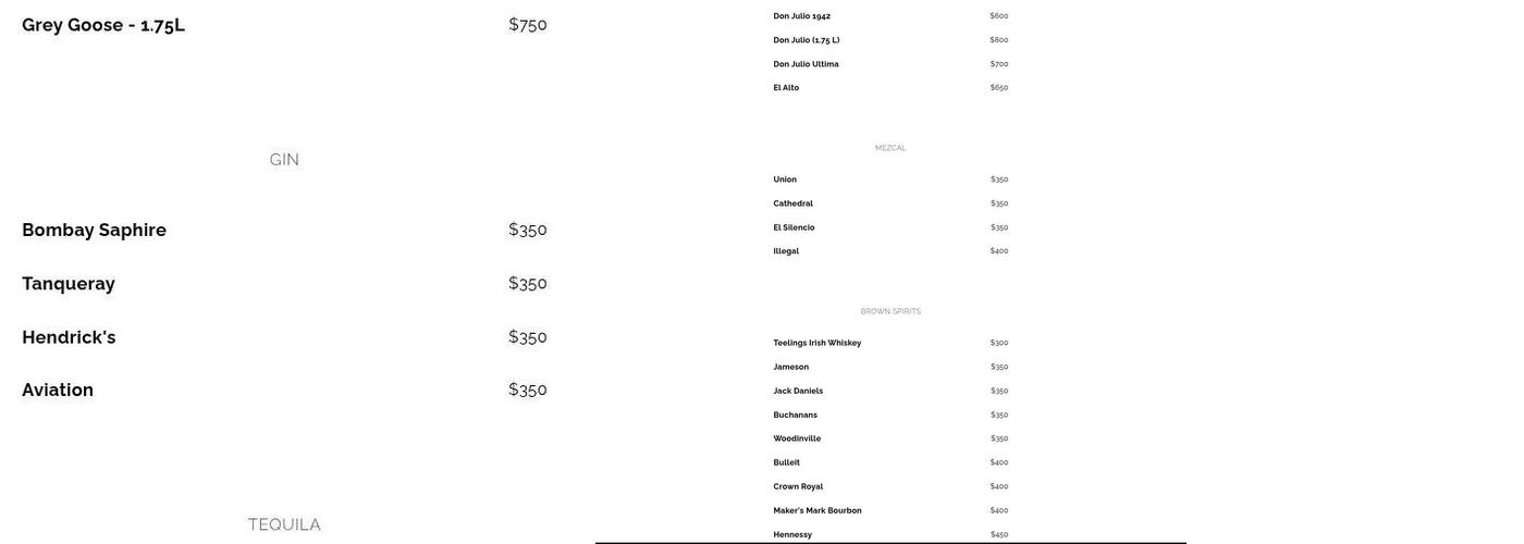 EOS Lounge Menu