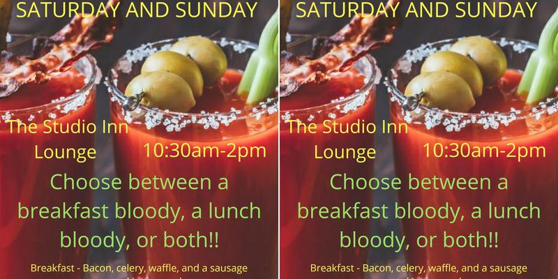 Studio Inn Lounge Menu