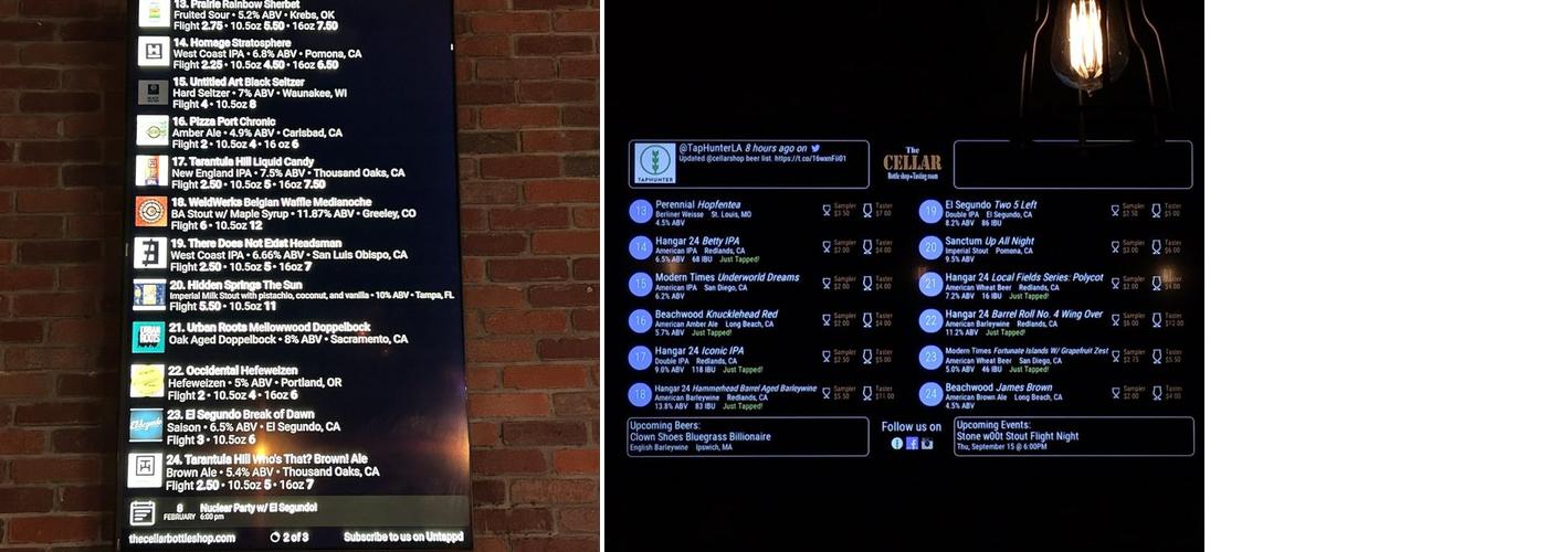 The Cellar Bottle Shop Menu