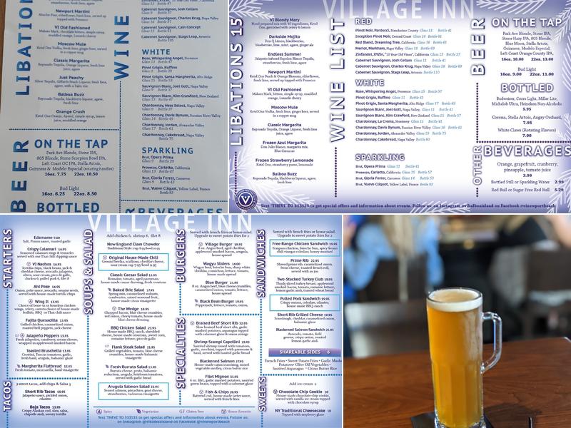 The Village Inn Menu