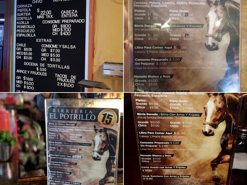 El Potrillo Birrieria Menu