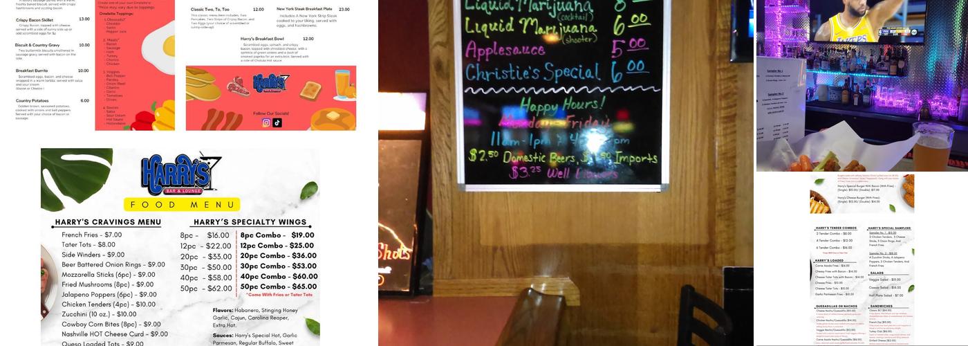 Harry's Lounge Menu