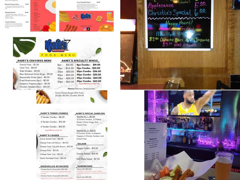 Harry's Lounge Menu