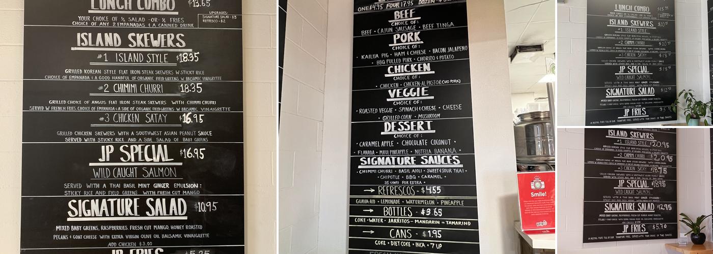 Johnny Pacific Menu