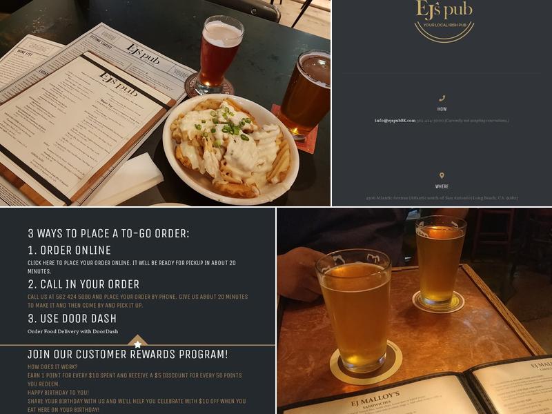 EJ's Pub - Bixby Knolls Menu