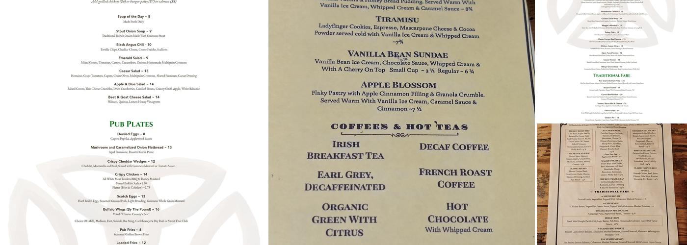 The Stone Tavern Menu