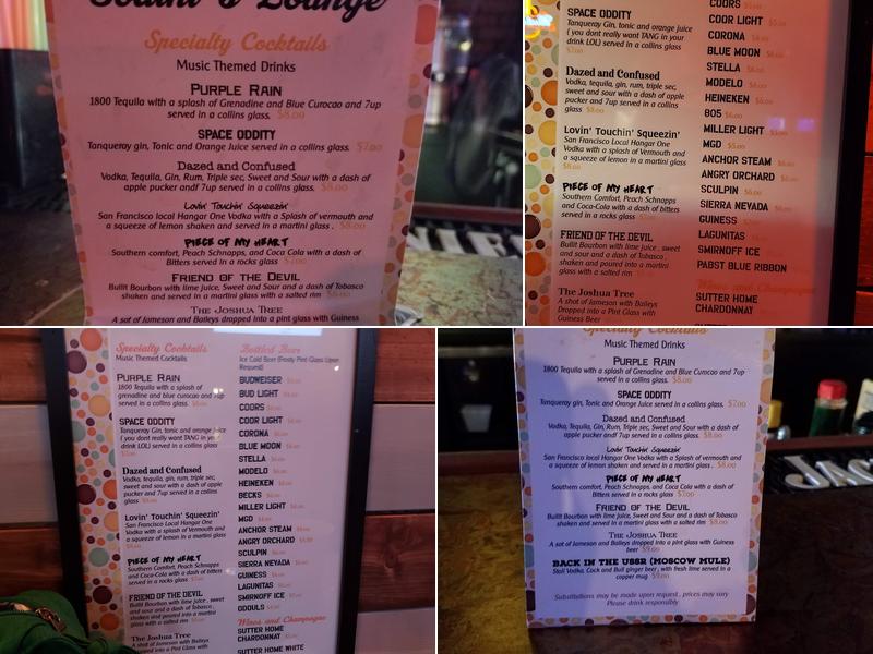 Sodini's Menu