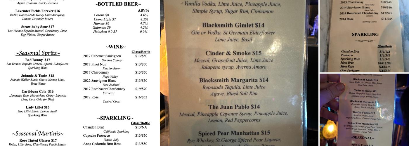 Blacksmith Menu
