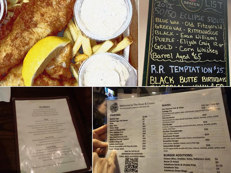 The Rose & Crown Menu