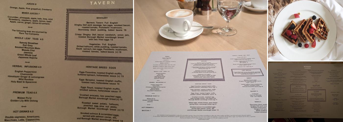 Berners Tavern Menu