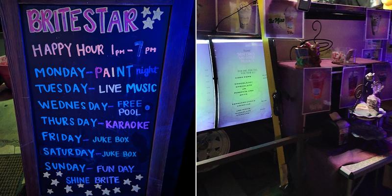 Britestar Tavern Menu