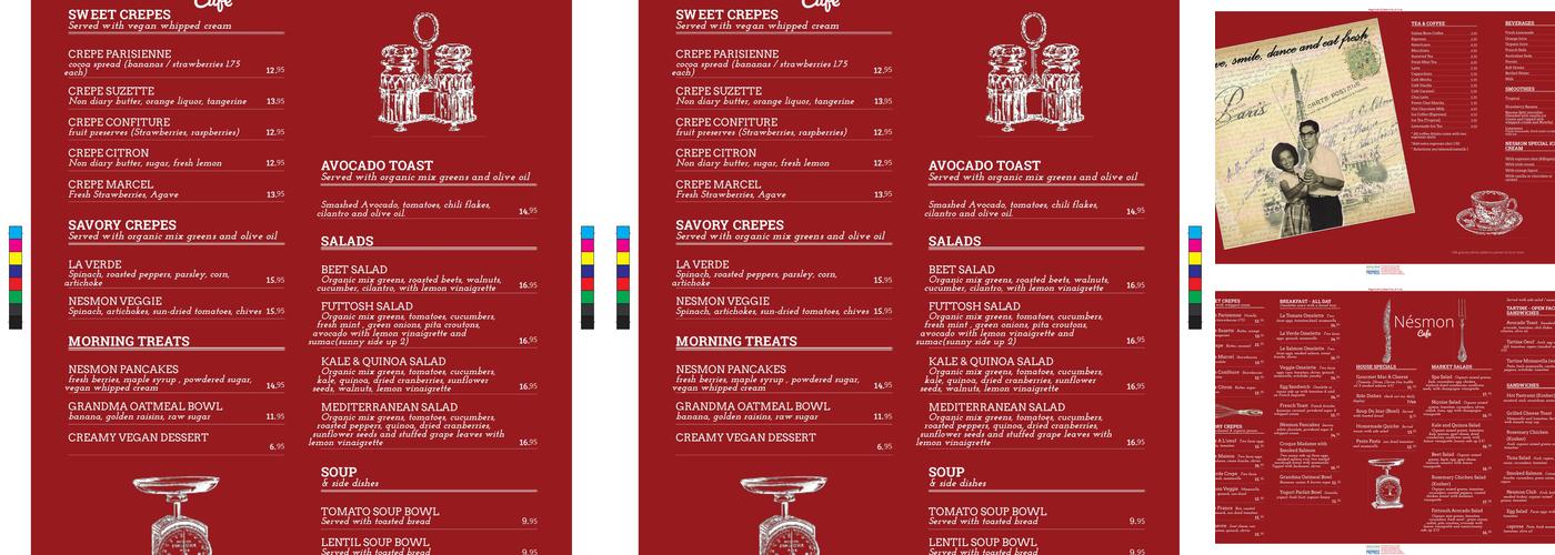 Nesmon Cafe and Boutique Menu