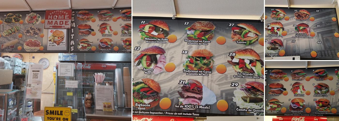 Cemitas Don Adrian Menu