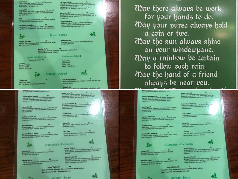 Dolan's Bar and Grill Menu