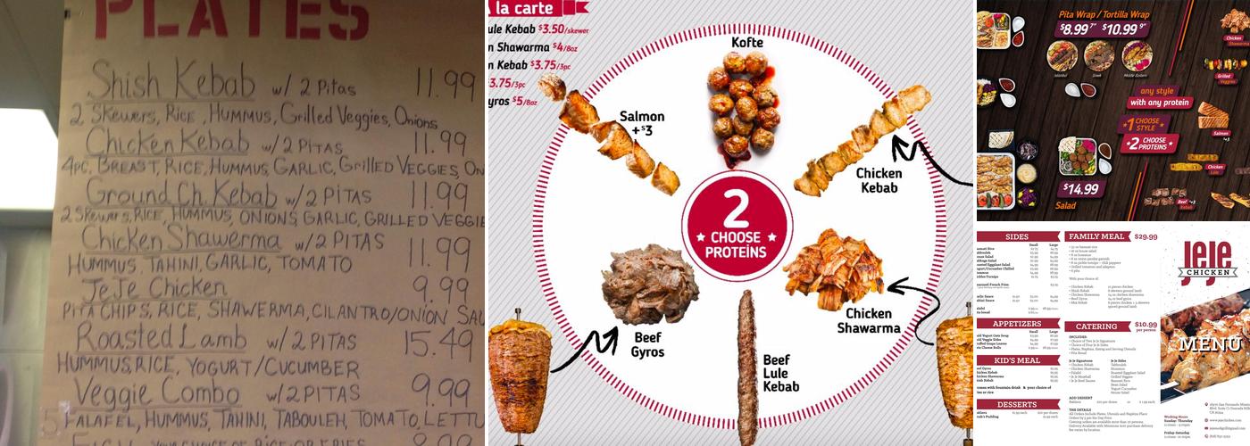 JeJe Mediterranean Grill (HALAL) Menu