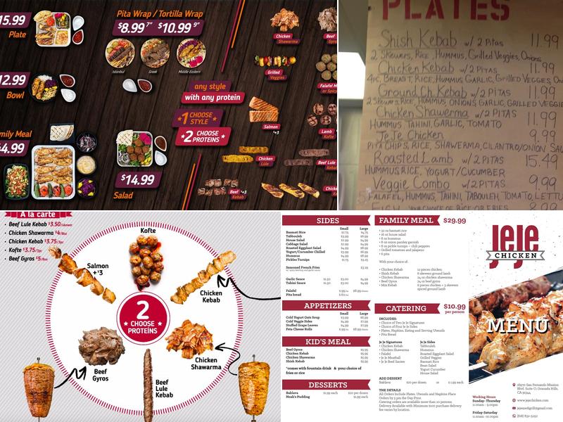 JeJe Mediterranean Grill (HALAL) Menu