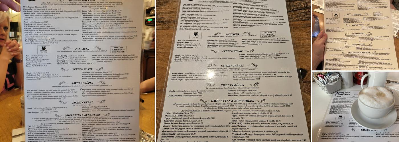 More Than Waffles Menu