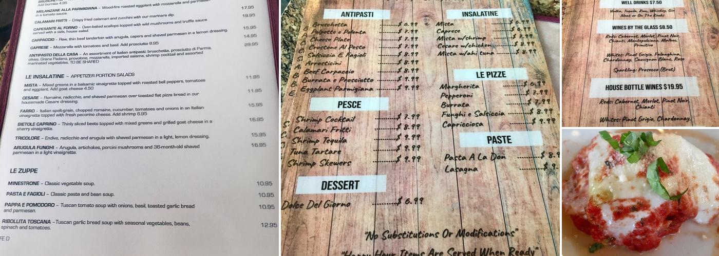 Farfalla Trattoria Encino Menu