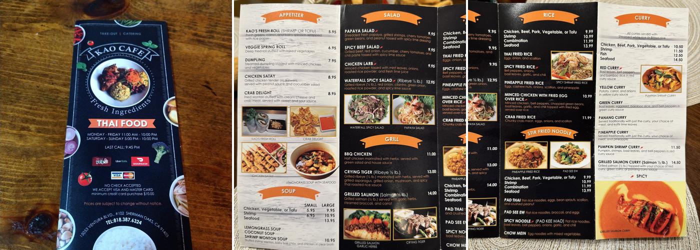 KAOHORM KITCHEN Menu