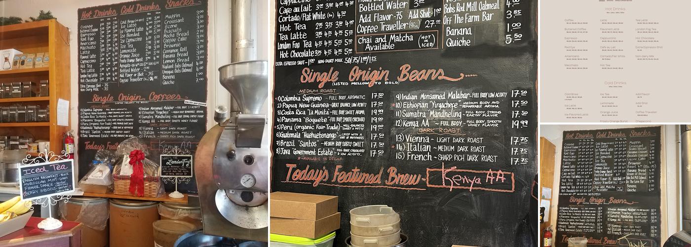 The Coffee Roaster Menu