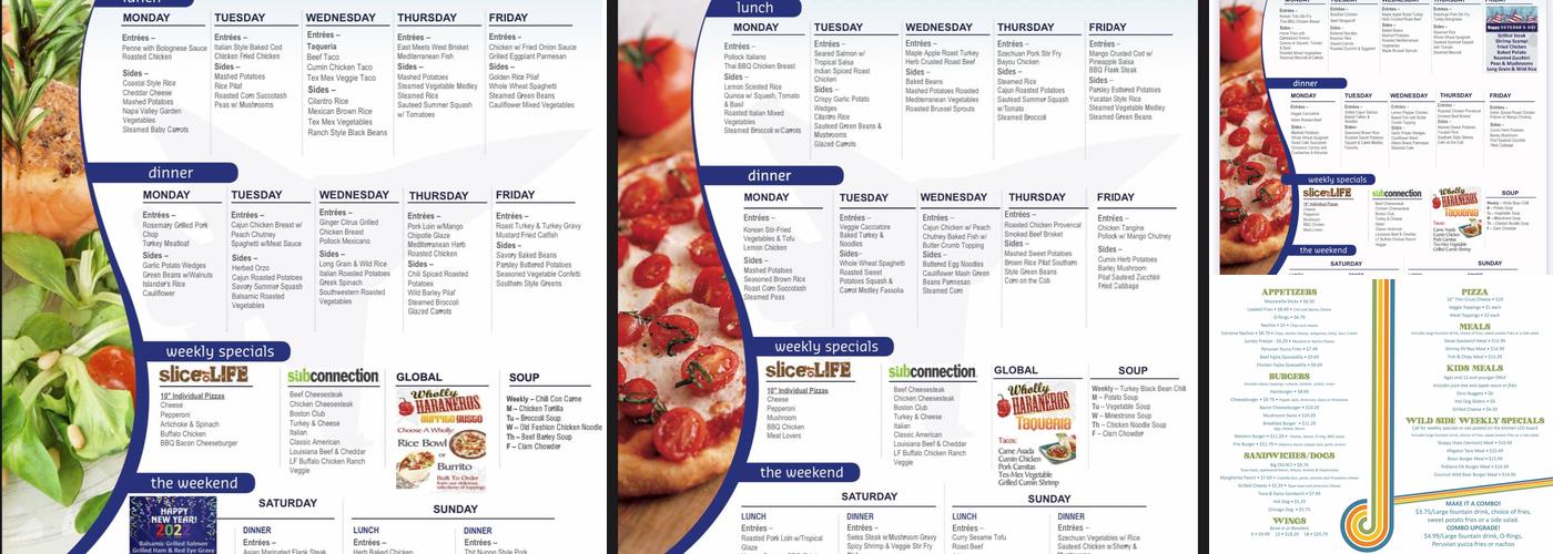Chadwell Dining Facility Menu