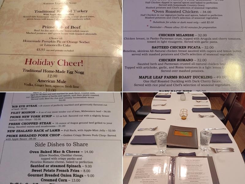 Valley Inn Restaurant and Martini Bar Menu