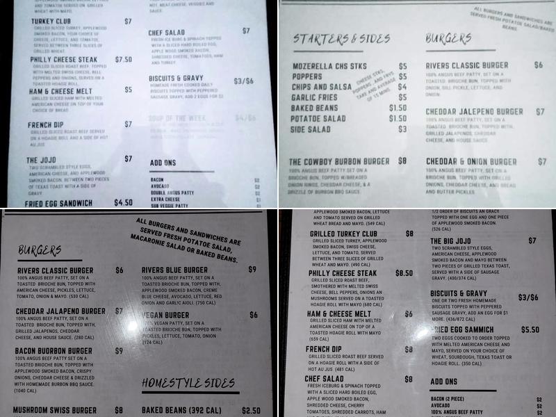 River's Edge pub Menu
