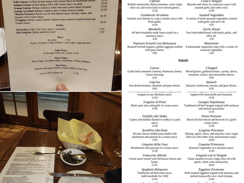 Spumoni Restaurant Menu