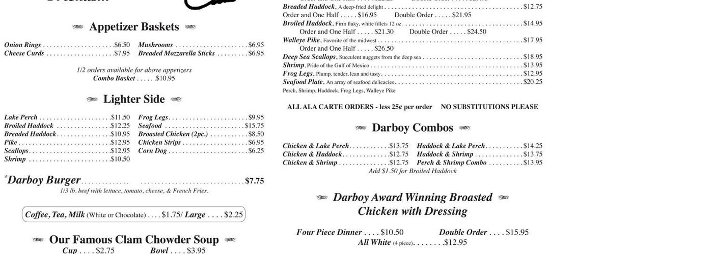 Darboy Corner Store Menu