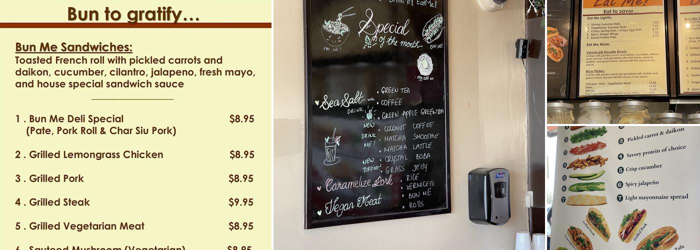 Bun Me Menu
