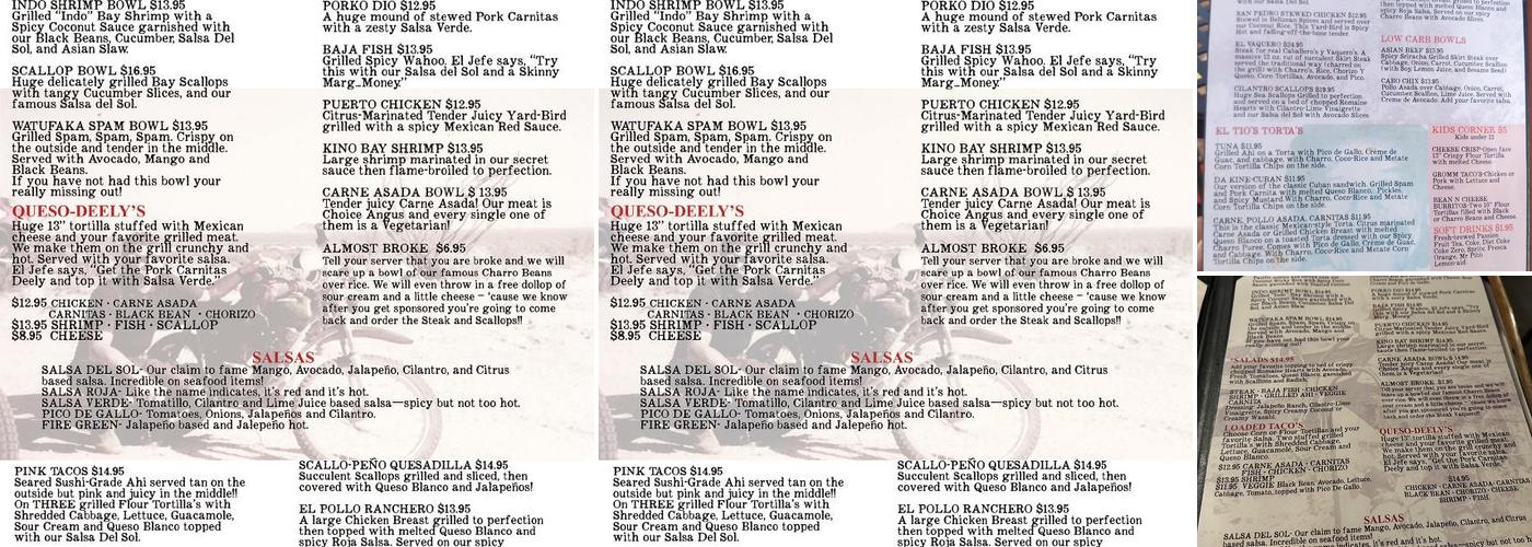 Nomads Canteen Menu