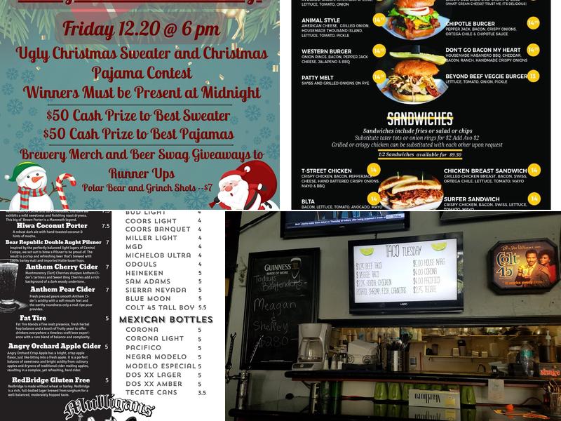 Mulligans Sports Bar 21+ Menu