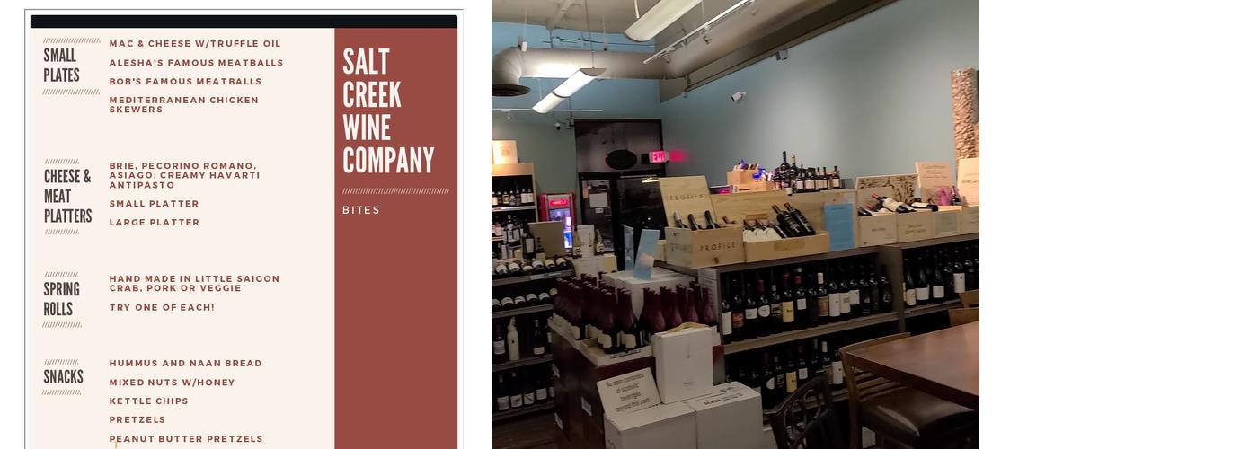 Salt Creek Wine Company Menu