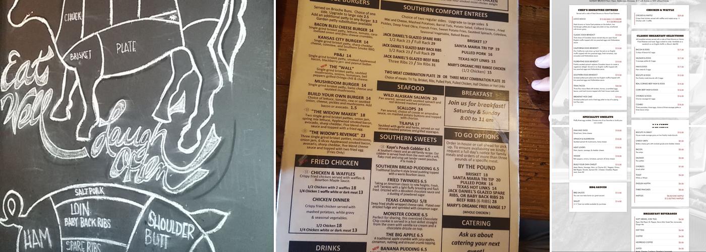 Smokehouse on Main Menu