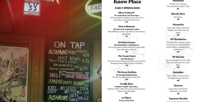 Know Place Menu