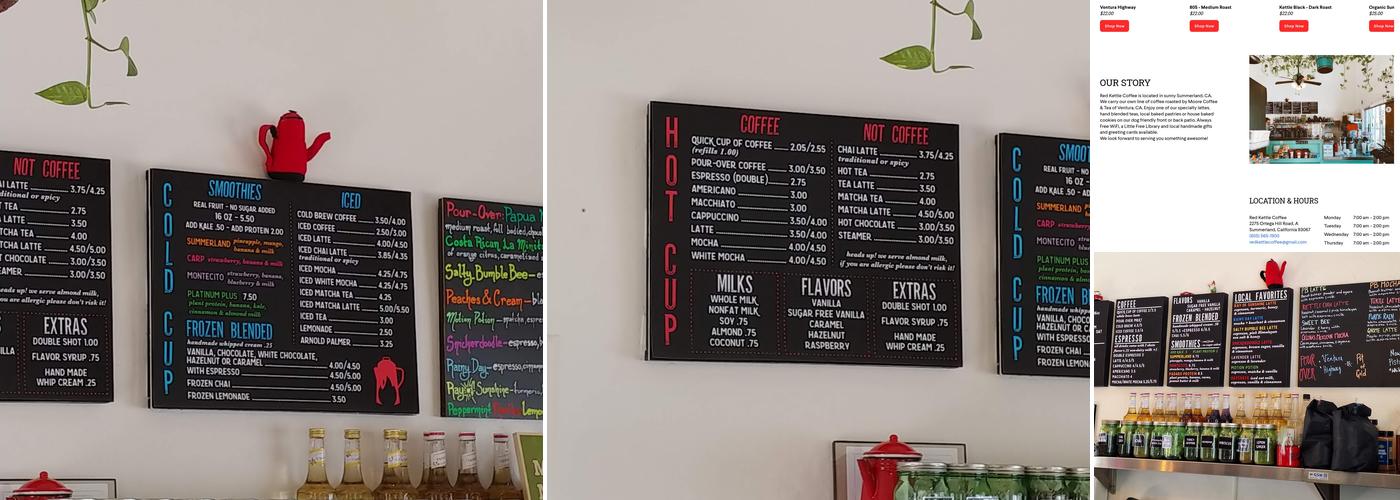 Red Kettle Coffee Menu