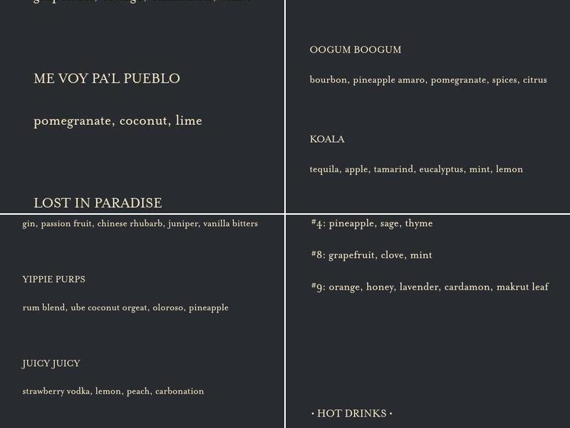 Front & Cooper Menu