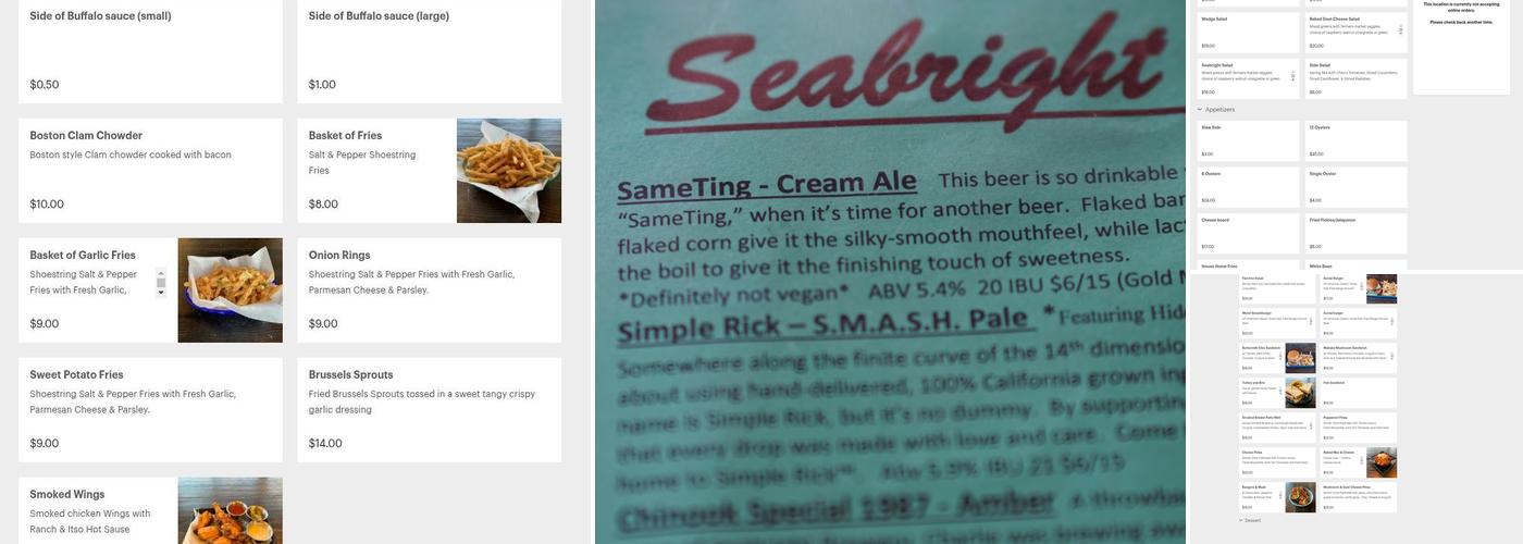 Seabright Social Menu