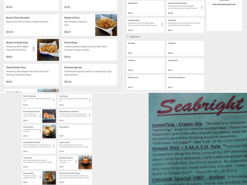 Seabright Social Menu