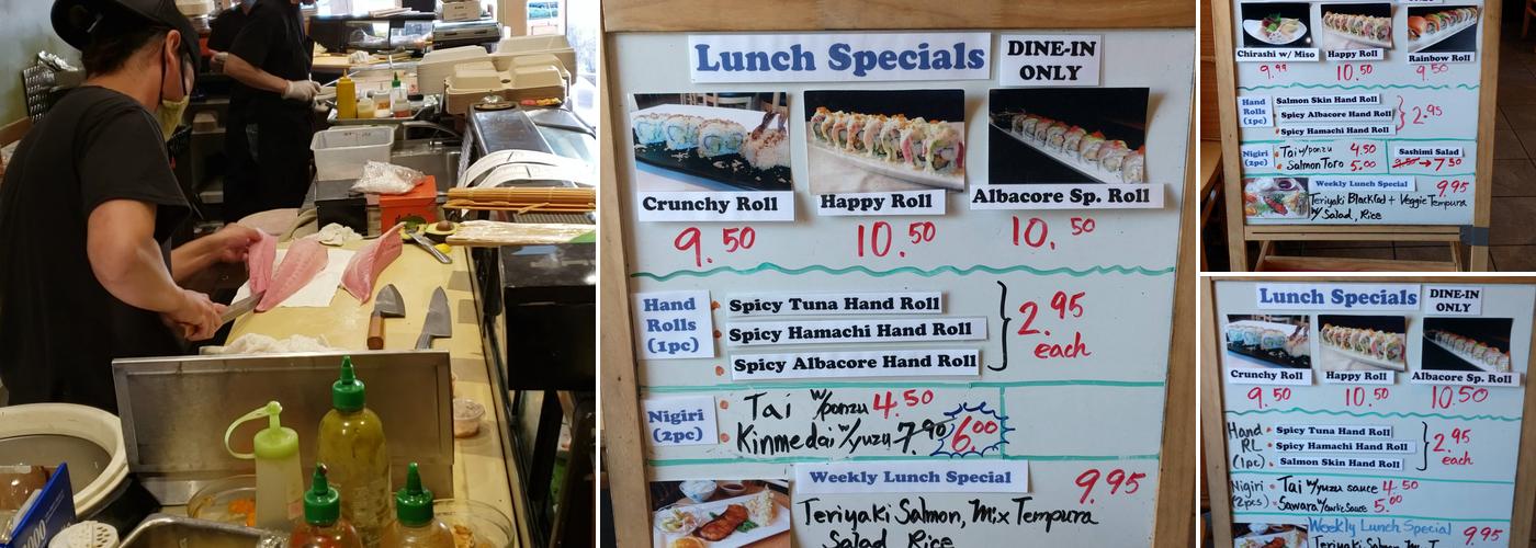 Sushi Bar Blue Fin Menu