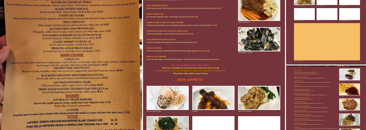 Le petit Restaurant Menu