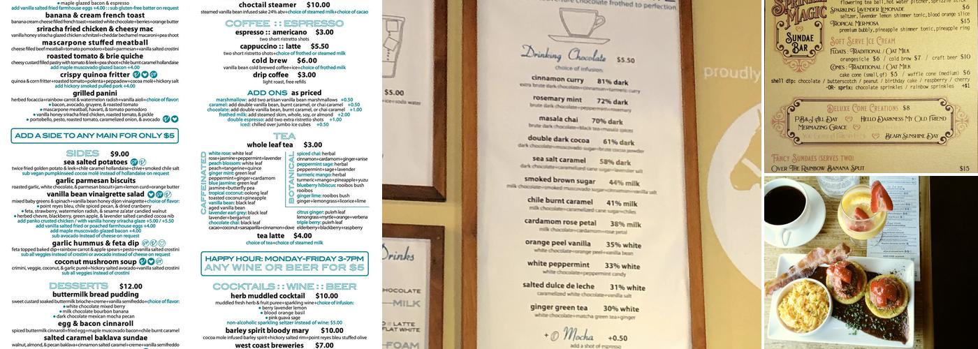 Eclipse Chocolate Bar, Bistro, & Bodega Menu