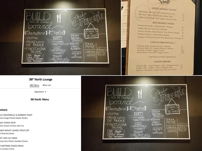 38º North Lounge Menu