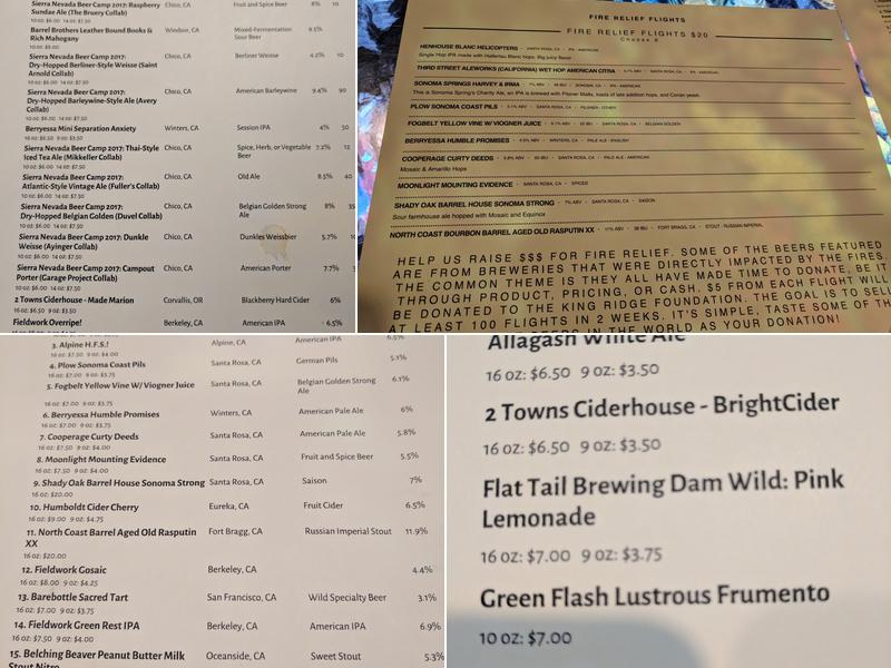 Pint Size Lounge Menu