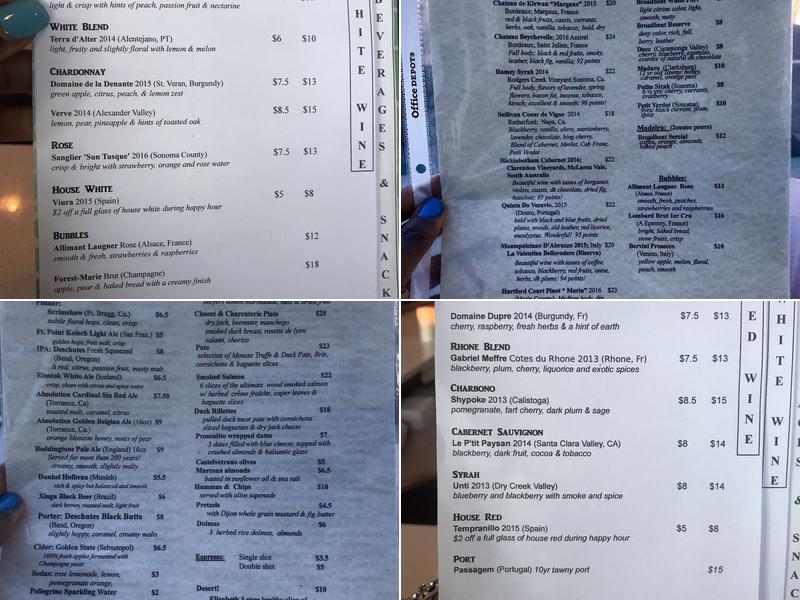 Zinz Wine Bar Menu