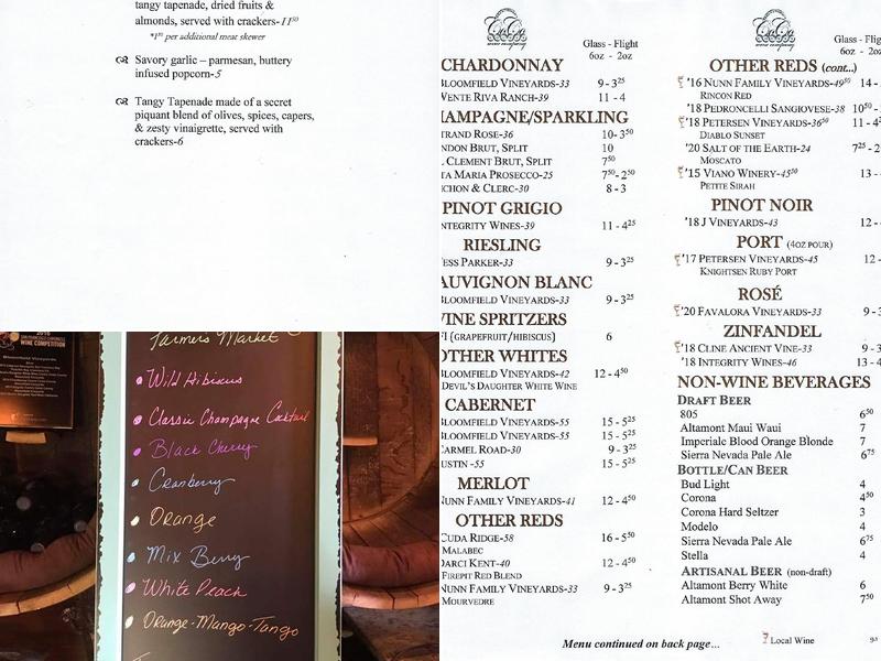 Brentwood's Co. Co. County Wine Co. Menu