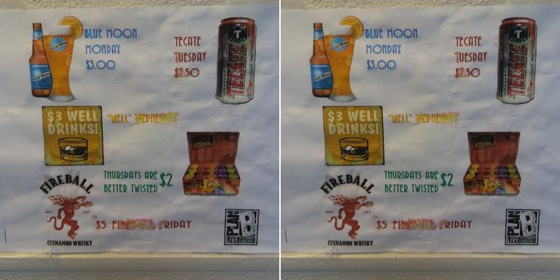 Plan B Live Entertainment & Cocktails Menu