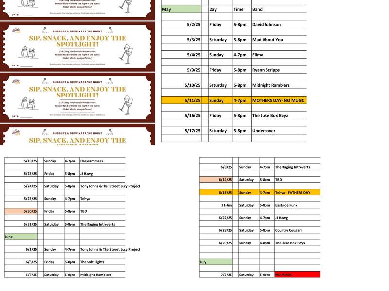 Bubbles & Brew Menu