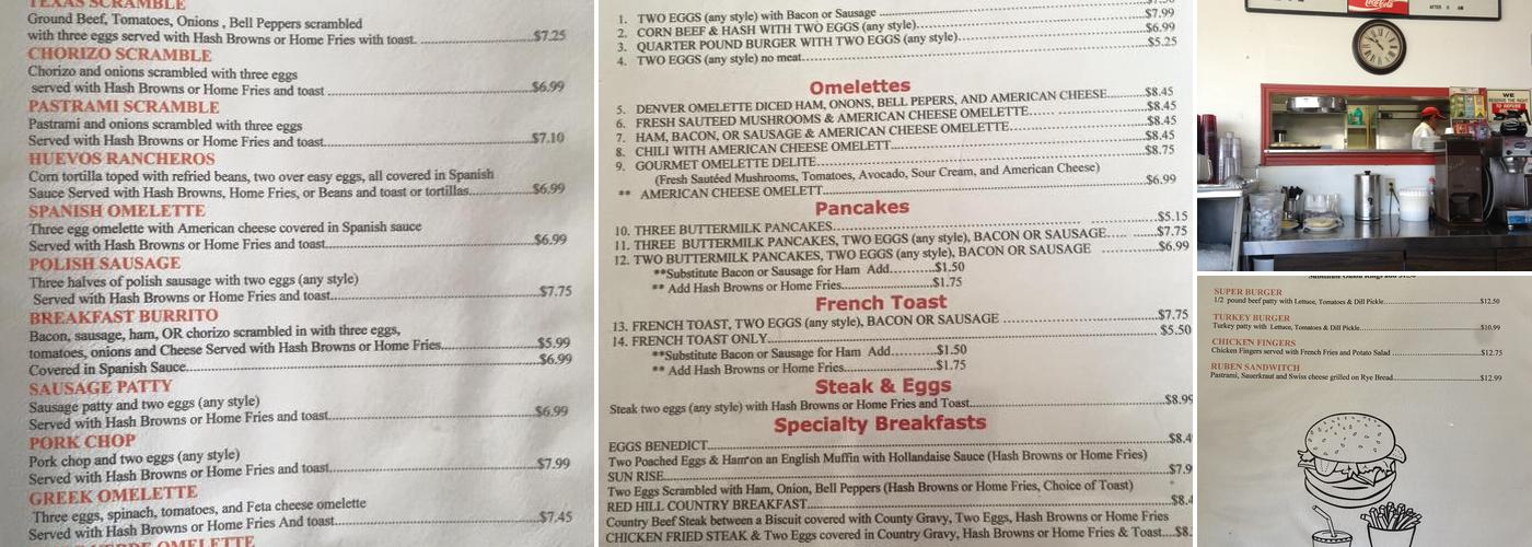 Red Hill Cafe Menu